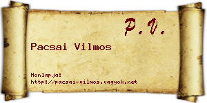 Pacsai Vilmos névjegykártya