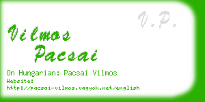 vilmos pacsai business card